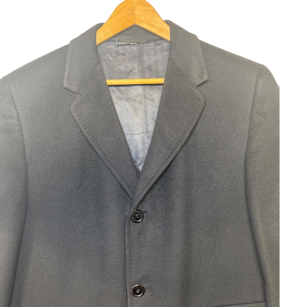 Doherty-Lee Tailoring Imported Cashmere Vintage Black‎ Long Coat Classy 38R - Picture 3 of 14
